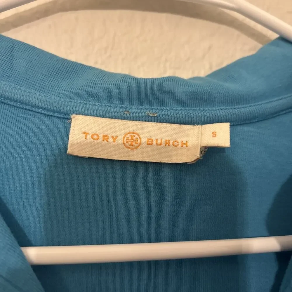Tory Burch Top Women small Polo Three Quarter Sleeve Button Front Casual Knit